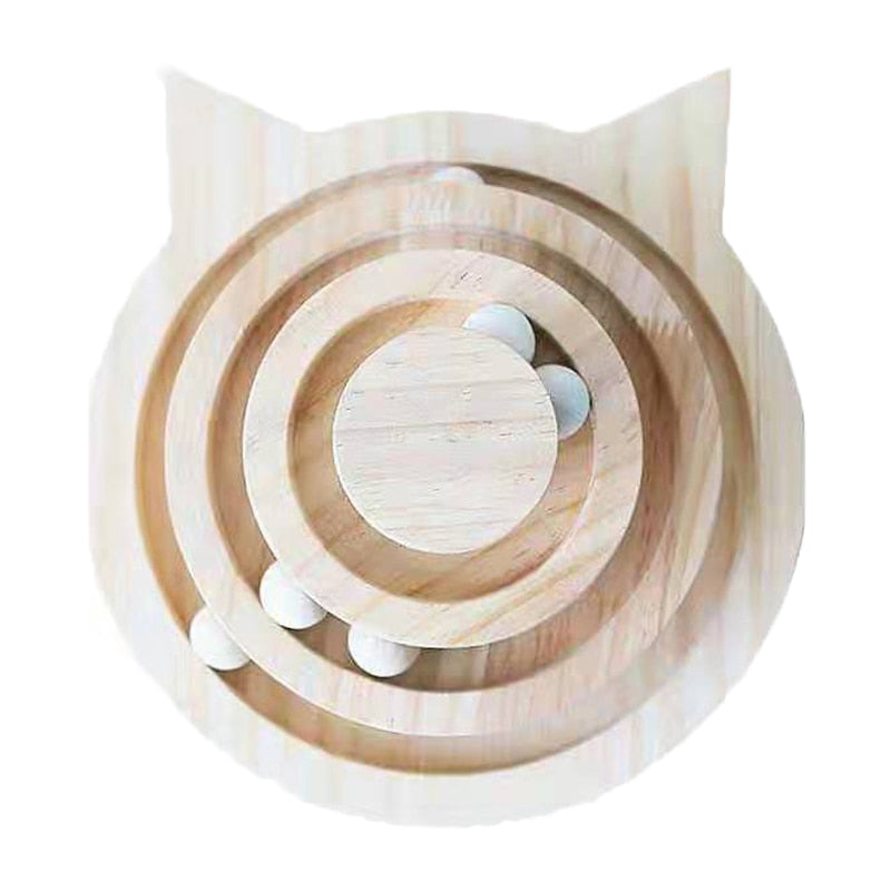 2/3 layers Cat Turntable Wooden Pet Cat Toys Cat Interactive Game Toys Pet Smart Track With Balls Funny Kitten Toys Pet Supplies