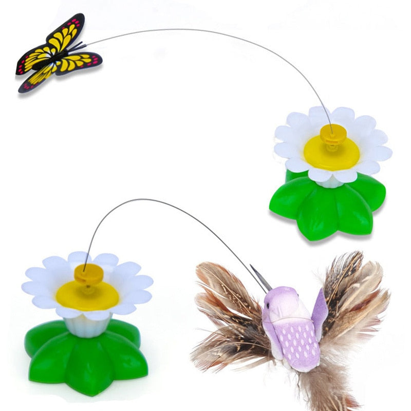 Automatic Electric Rotating Cat Toy Colorful Butterfly Bird Animal Shape Plastic Funny Pet Dog Kitten Interactive Training Toys