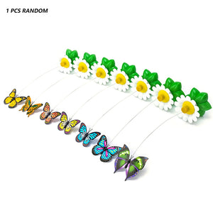 Automatic Electric Rotating Cat Toy Colorful Butterfly Bird Animal Shape Plastic Funny Pet Dog Kitten Interactive Training Toys
