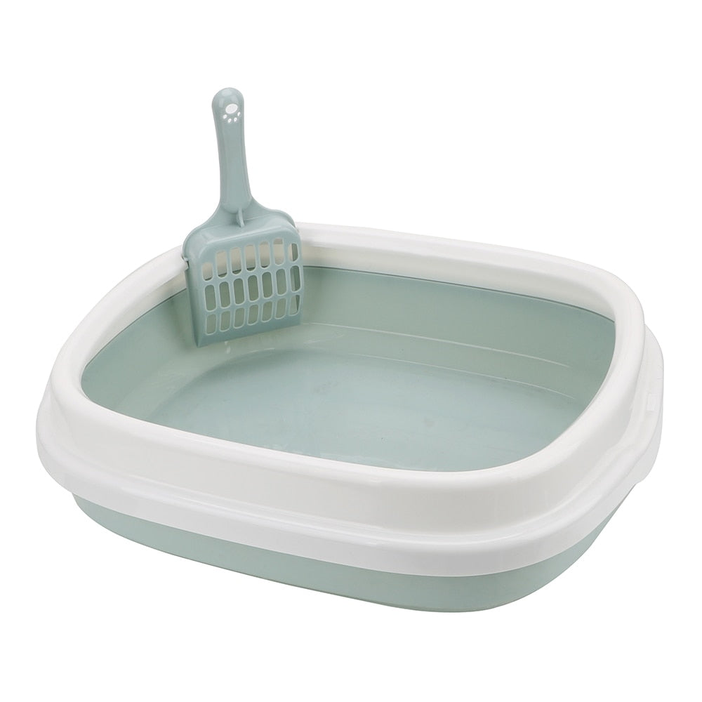 Cat Dog Tray SandBox Home Pet Toilet with Scoop Plastic Anti Splash Bedpan Cats Litter Box Kitten Dog Clean Toilette Supplies