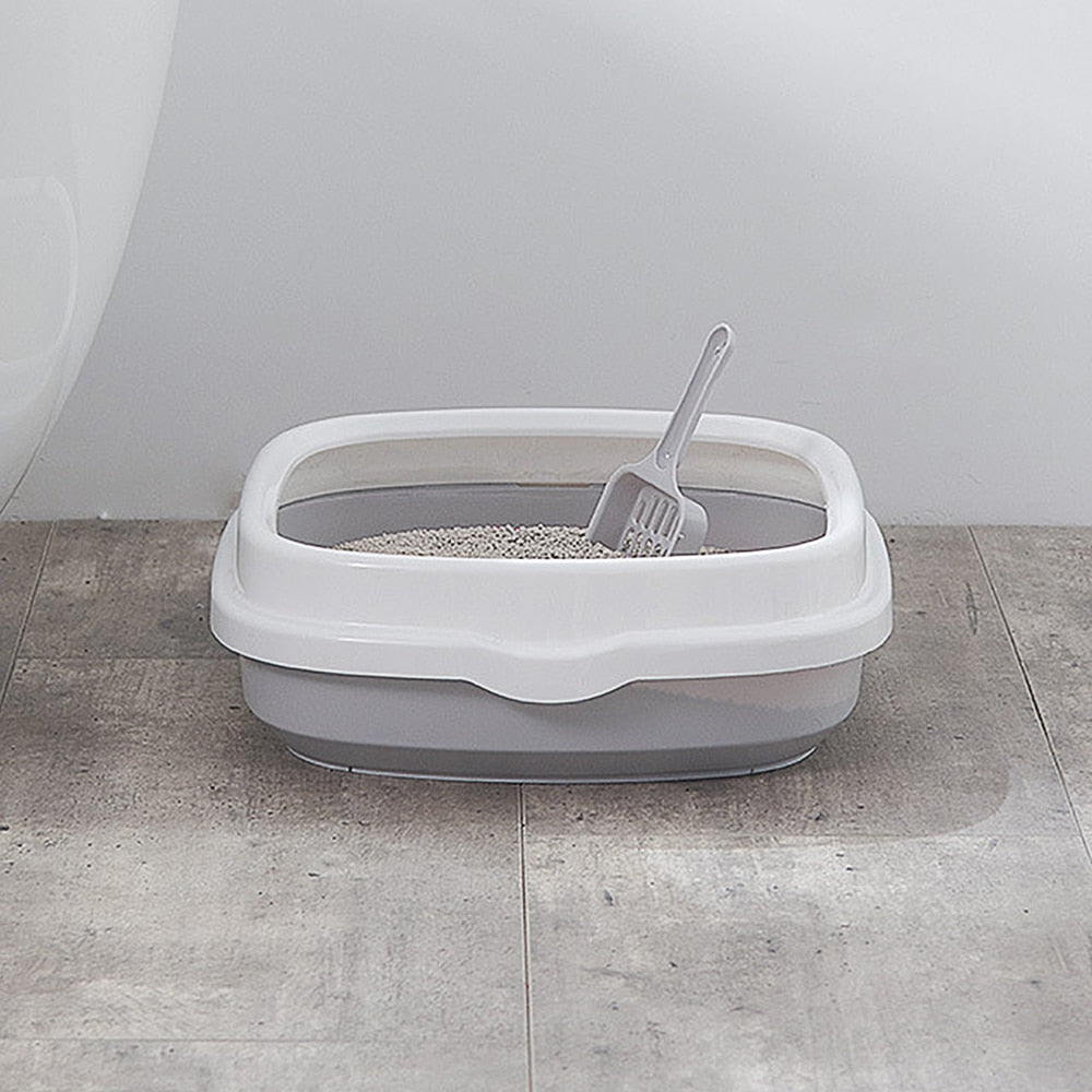 Cat Dog Tray SandBox Home Pet Toilet with Scoop Plastic Anti Splash Bedpan Cats Litter Box Kitten Dog Clean Toilette Supplies