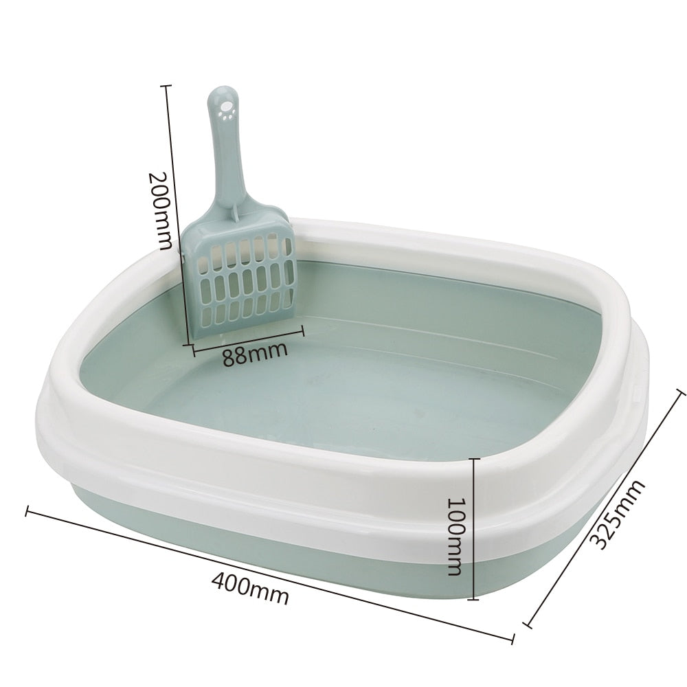 Cat Dog Tray SandBox Home Pet Toilet with Scoop Plastic Anti Splash Bedpan Cats Litter Box Kitten Dog Clean Toilette Supplies