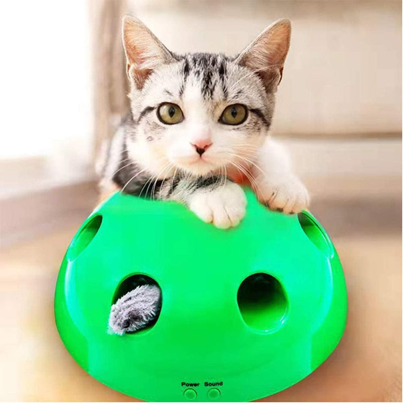 Creative Electric Pet Funny Cat Tray Training Toy Cat Scratching Device Mouse Toy Interactive Puzzle Game Play Exciting Cat Toy