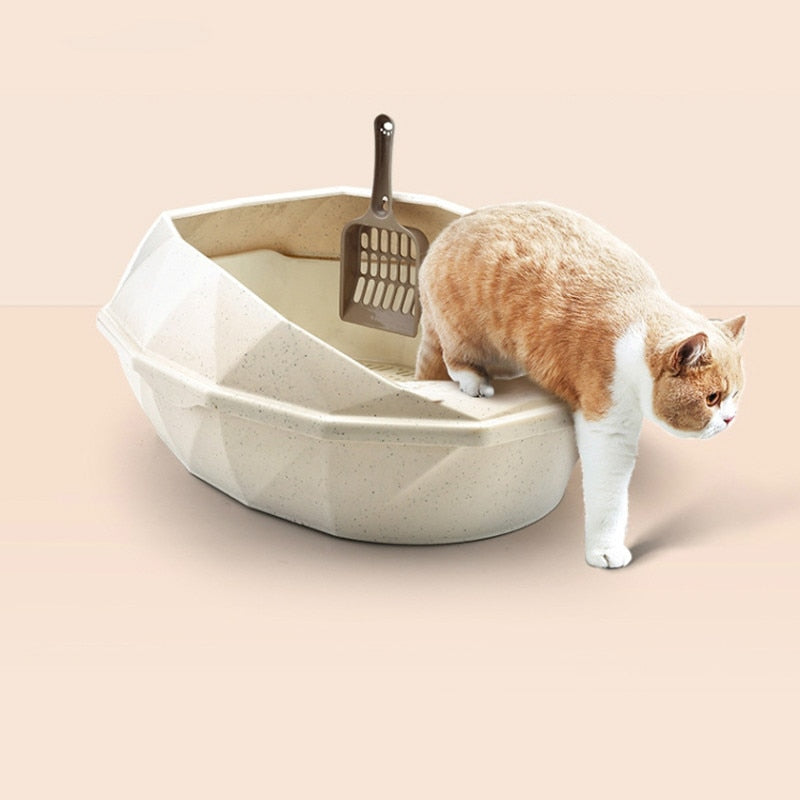 Detachable Plastic Pet Litter Box Semi-closed Anti-Splash Reusable Cat Bedpans Pet Toilet Cleaning Supplies