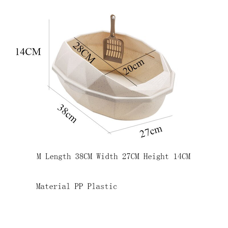 Detachable Plastic Pet Litter Box Semi-closed Anti-Splash Reusable Cat Bedpans Pet Toilet Cleaning Supplies