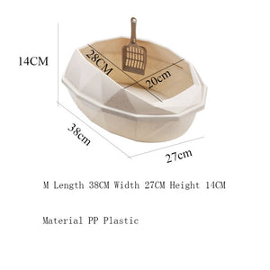 Detachable Plastic Pet Litter Box Semi-closed Anti-Splash Reusable Cat Bedpans Pet Toilet Cleaning Supplies