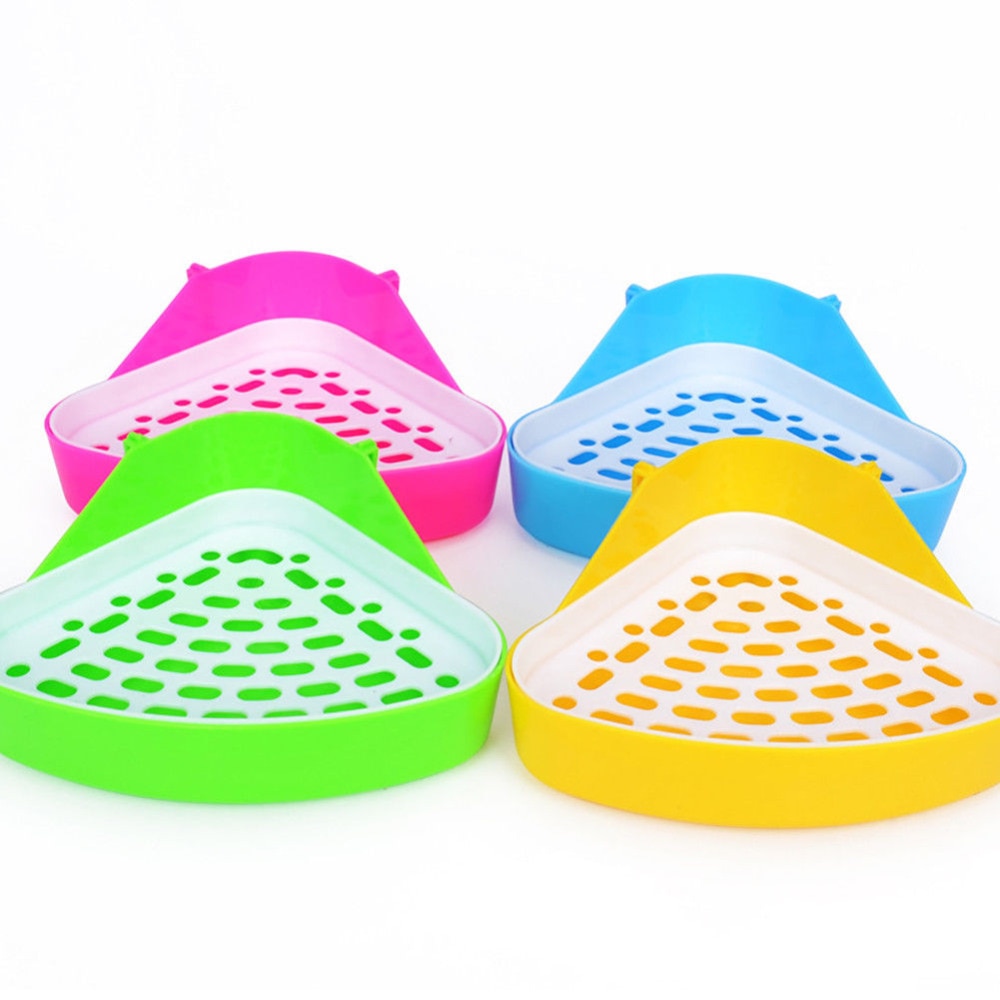 Dog Cavy Rabbit Puppy Plastic Potty Training  Pet Toilet Small Animal Litter Tray Corner for Hamster Pig Cat Rabbit Pee