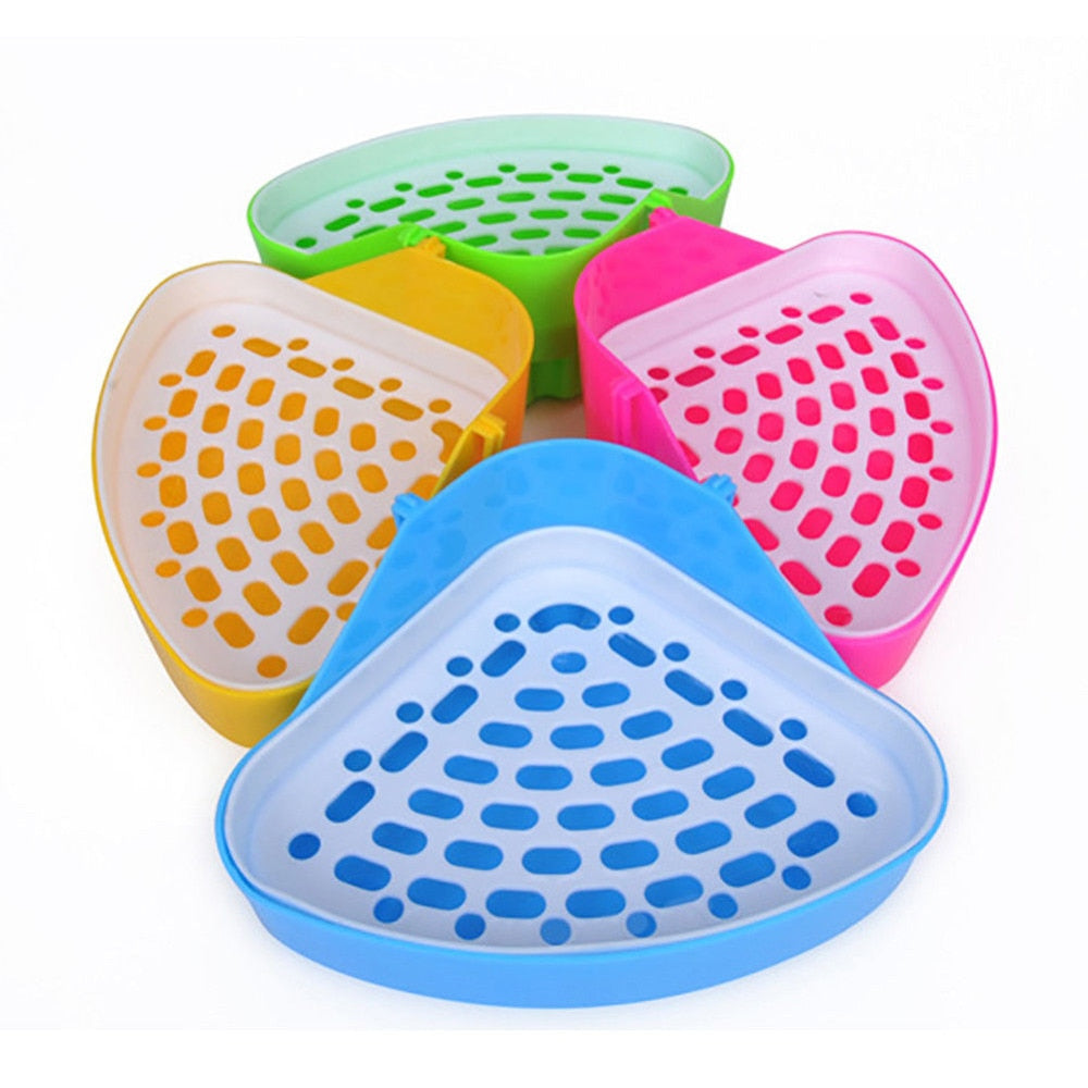 Dog Cavy Rabbit Puppy Plastic Potty Training  Pet Toilet Small Animal Litter Tray Corner for Hamster Pig Cat Rabbit Pee