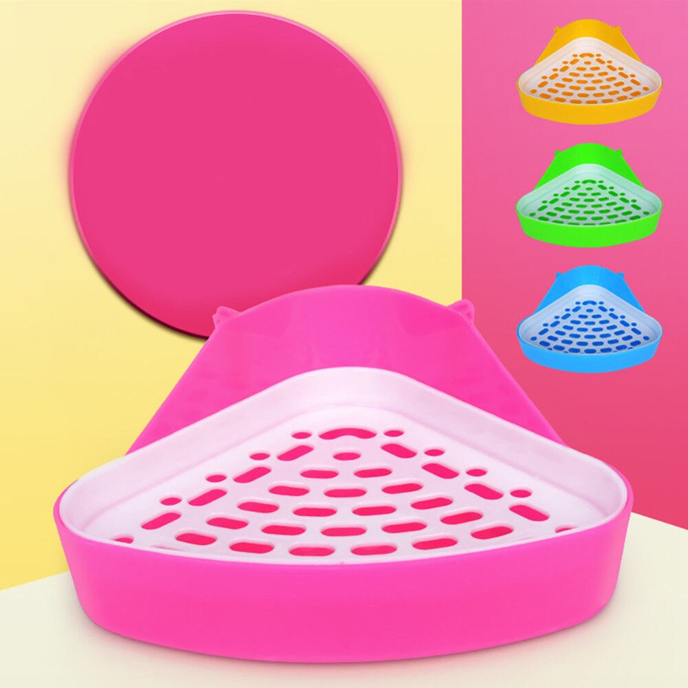 Dog Cavy Rabbit Puppy Plastic Potty Training  Pet Toilet Small Animal Litter Tray Corner for Hamster Pig Cat Rabbit Pee