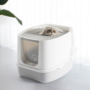 Fully Enclosed Big Space Splash Proof Cat Toilet Deodorization Pet Cat Potty Easy To Clean Pets Cleaning Supplies Cat Litter Box