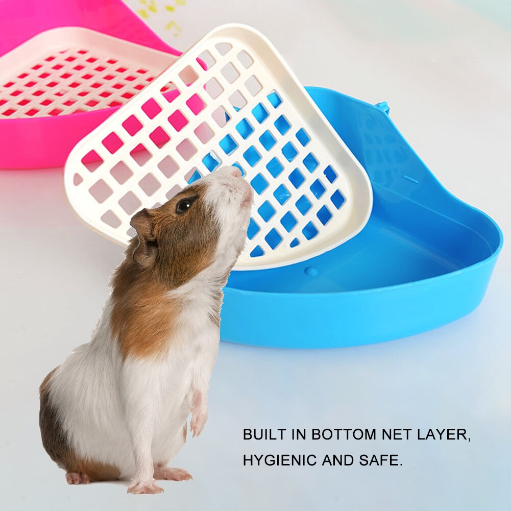 Hamster Pet Rabbit Corner Toilet Classic Practical Multi-functional 2-Layers Triangle Small Animal Pets Litter Tray