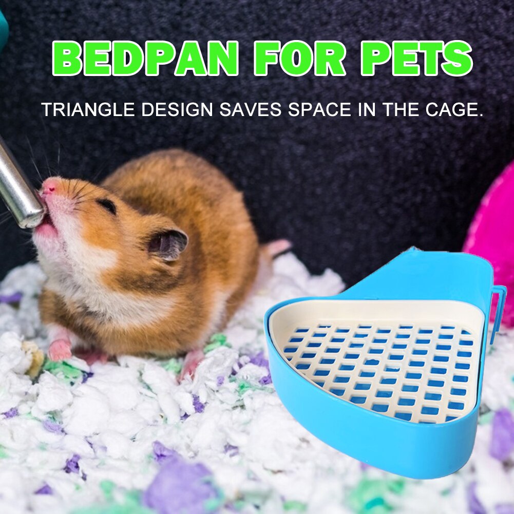 Hamster Pet Rabbit Corner Toilet Classic Practical Multi-functional 2-Layers Triangle Small Animal Pets Litter Tray