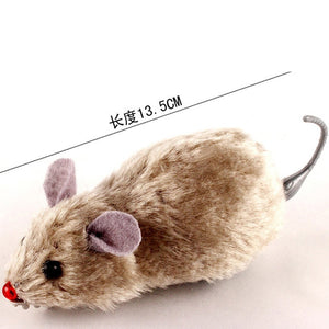 Hot Creative Funny Clockwork Spring Power Plush Mouse Toy Cat Dog Playing Toy Mechanical Motion Rat Pet Accessories