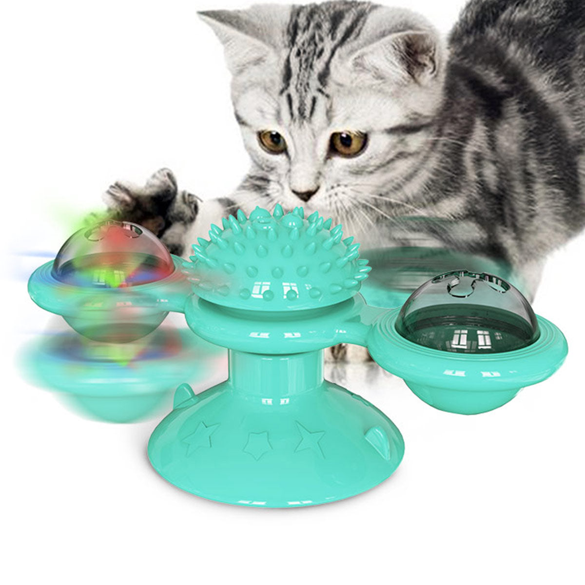 Interactive Pet Dog Cat Toy Windmill Whirling Turntable Teasing Tickle Puzzle Toy For Cats Dogs Training Entertainment Hot Sale