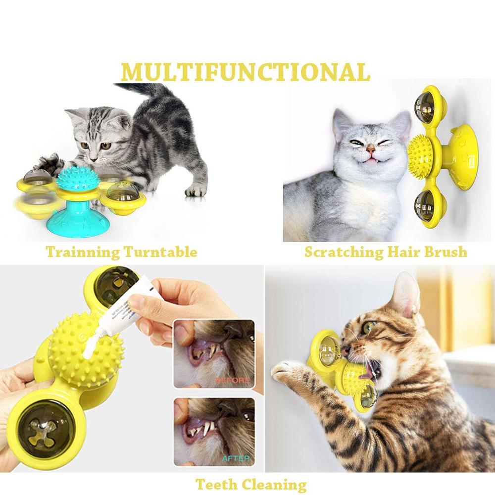 Interactive Pet Dog Cat Toy Windmill Whirling Turntable Teasing Tickle Puzzle Toy For Cats Dogs Training Entertainment Hot Sale