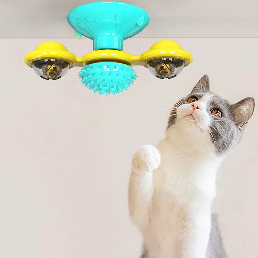 Interactive Pet Dog Cat Toy Windmill Whirling Turntable Teasing Tickle Puzzle Toy For Cats Dogs Training Entertainment Hot Sale