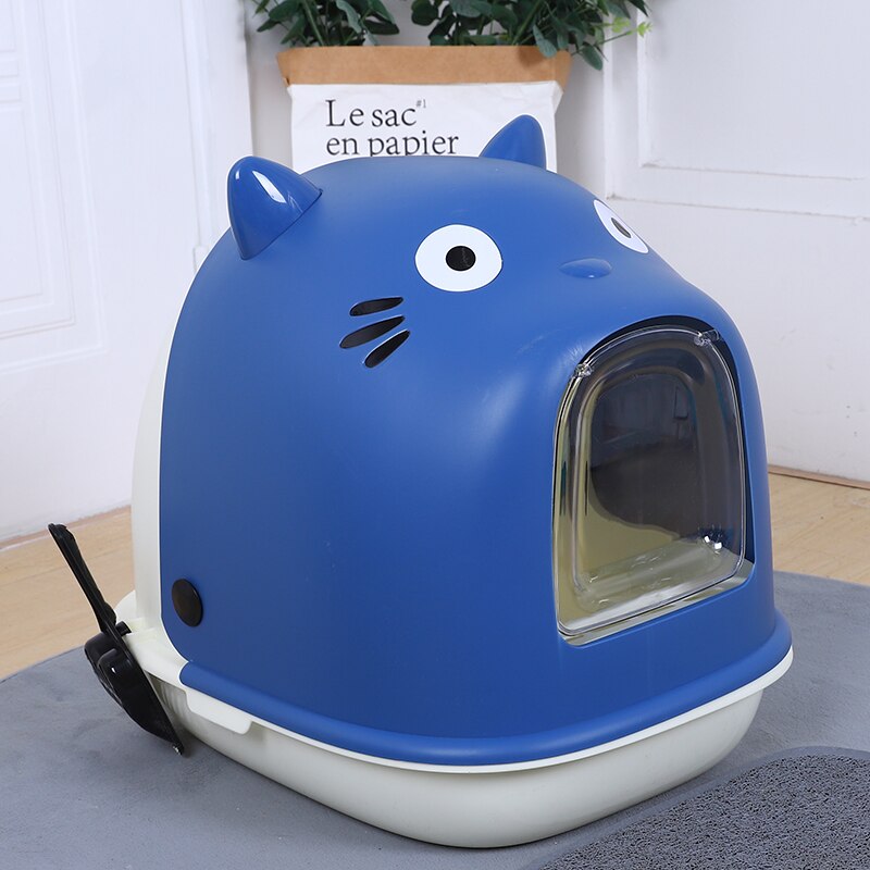 Large Space Enclosed Cat Toilet Deodorization Pet Cat Potty Cartoon Shaped Big Cat Can Be Used Pet Cat Litter Box Cat Supplies