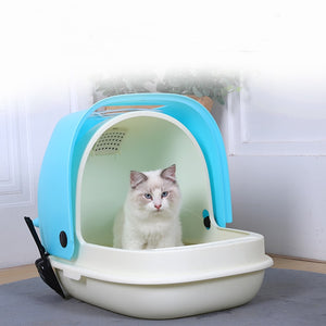 Large Space Enclosed Cat Toilet Deodorization Pet Cat Potty Cartoon Shaped Big Cat Can Be Used Pet Cat Litter Box Cat Supplies