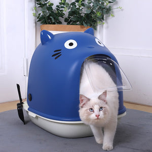 Large Space Enclosed Cat Toilet Deodorization Pet Cat Potty Cartoon Shaped Big Cat Can Be Used Pet Cat Litter Box Cat Supplies