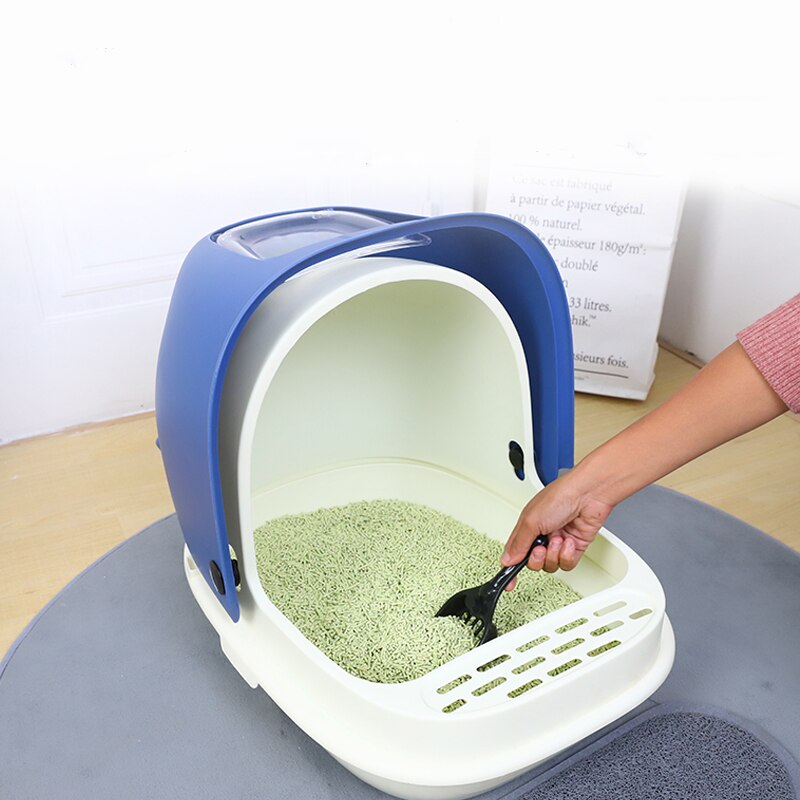 Large Space Enclosed Cat Toilet Deodorization Pet Cat Potty Cartoon Shaped Big Cat Can Be Used Pet Cat Litter Box Cat Supplies