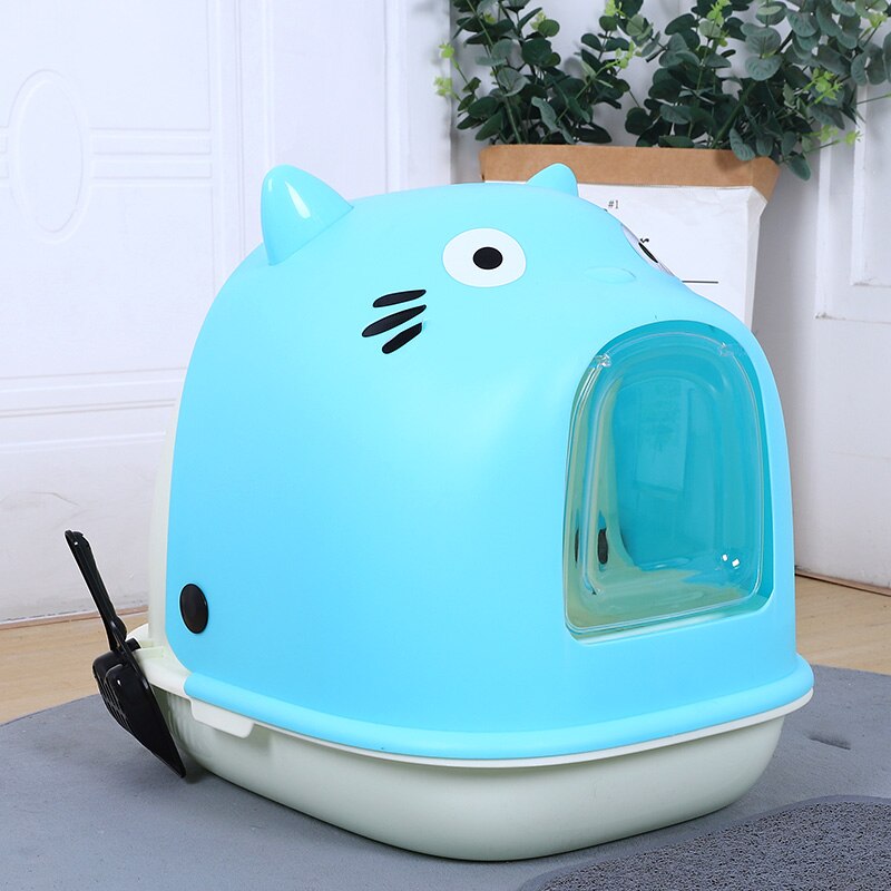 Large Space Enclosed Cat Toilet Deodorization Pet Cat Potty Cartoon Shaped Big Cat Can Be Used Pet Cat Litter Box Cat Supplies