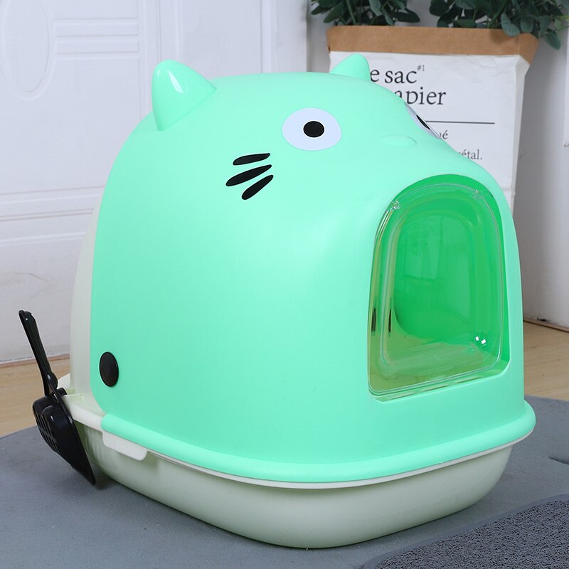 Large Space Enclosed Cat Toilet Deodorization Pet Cat Potty Cartoon Shaped Big Cat Can Be Used Pet Cat Litter Box Cat Supplies