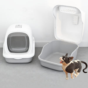 Pet Cat Litter Box Large Fully Enclosed Cat Toilet Pet Supplies Splash Proof Cat Potty