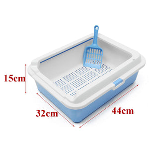 Pet Cat Toilet Semi-Enclosed High Fence Cat Litter Box Cat Toilet Dog Tray Clean Scoop Home Plastic Sand Box Supplies