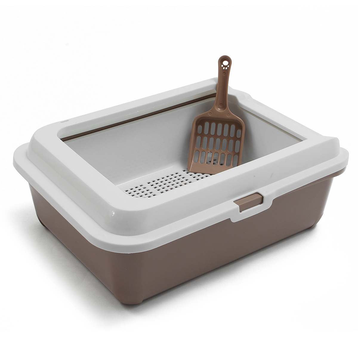 Pet Cat Toilet Semi-Enclosed High Fence Cat Litter Box Cat Toilet Dog Tray Clean Scoop Home Plastic Sand Box Supplies