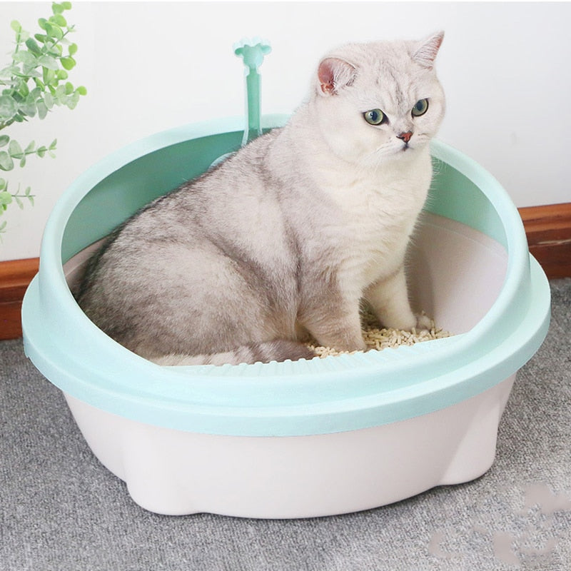 Pet Dog Toilet Cat Litter Box Tray Teddy Splash-Proof Toilet With Cat Litter Scoop Puppy Cat Indoor Semi-Enclosed Litter Box