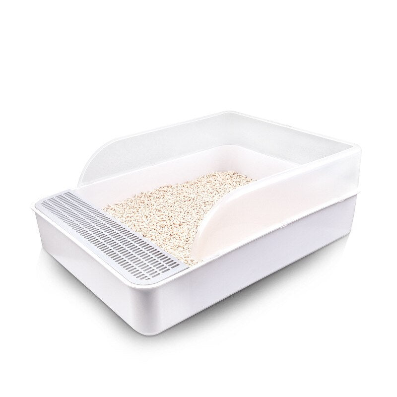 Pet Semi Closed Cat Litter Boxes Anti Splash Cat Tray Bring A  Spoon Large Pets Toilet Household Plastic Box Supplies Cat Toilet