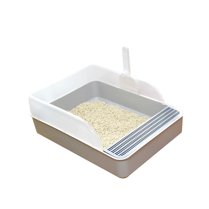 Pet Semi Closed Cat Litter Boxes Anti Splash Cat Tray Bring A  Spoon Large Pets Toilet Household Plastic Box Supplies Cat Toilet