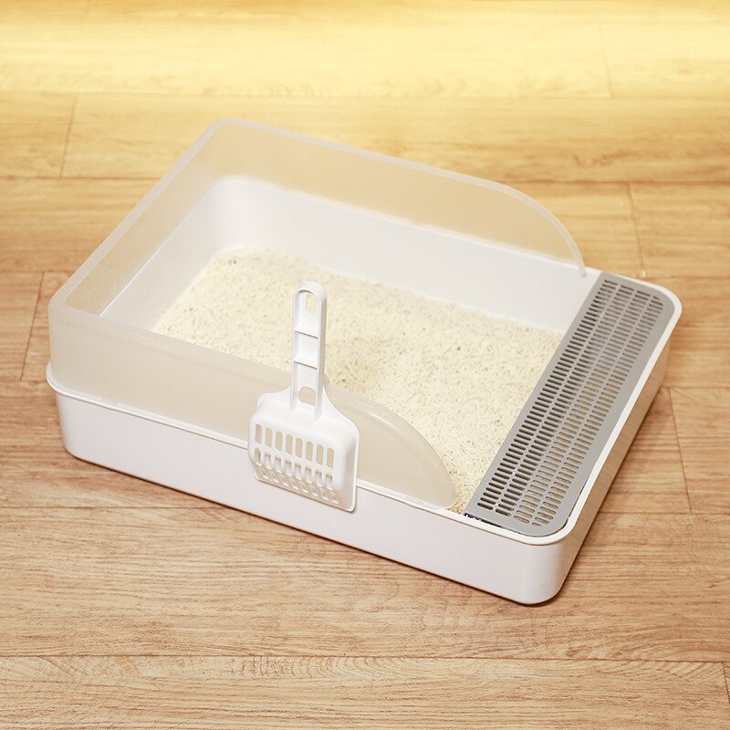 Pet Semi Closed Cat Litter Boxes Anti Splash Cat Tray Bring A  Spoon Large Pets Toilet Household Plastic Box Supplies Cat Toilet