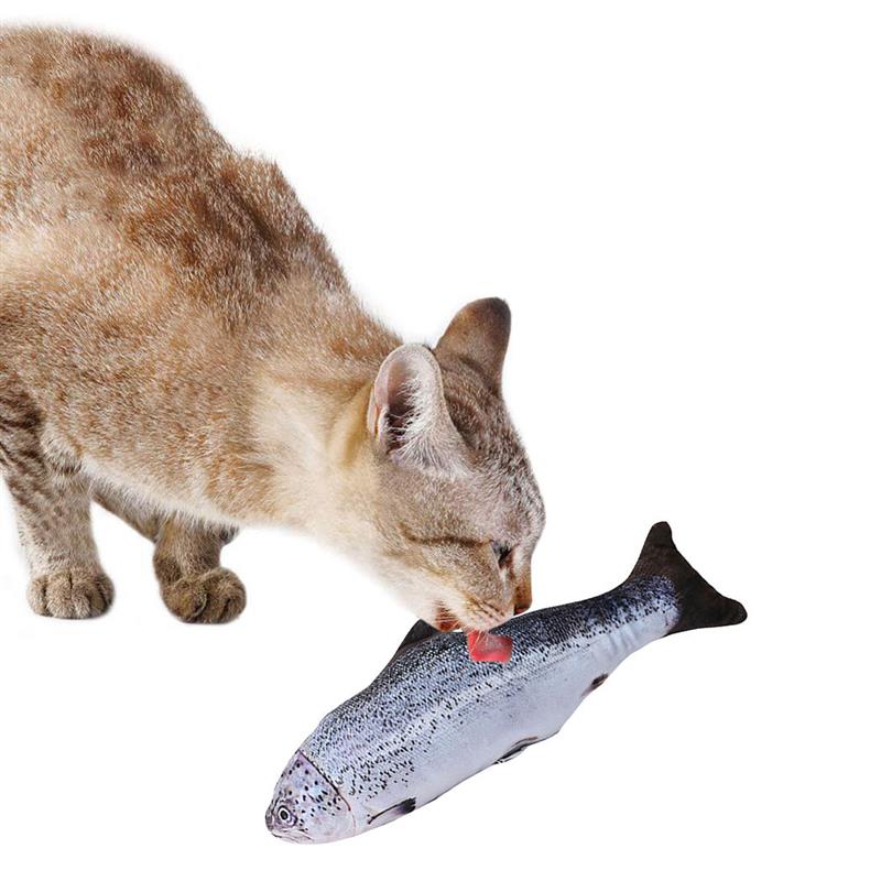 Pet Soft Plush 3D Fish Shape Cat Toy Interactive Gifts Fish Catnip Toys Stuffed Pillow Doll Simulation Fish Playing Toy For Pet