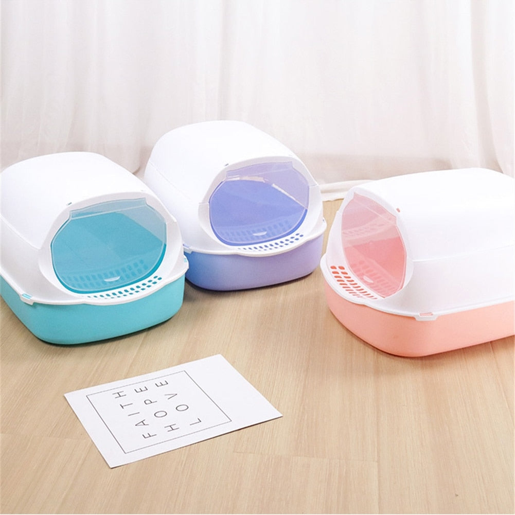 Plastic Cat Litter Box Fully Closed Anti Splash Kitten Toilet Indoor Deodorant Pet Bedpan Dog Waste Cats Sand Cleaning Basin