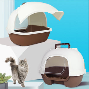 Portable cat litter box fully enclosed back flip cat washroom environmental protection spatter and deodorisation pet bowl sand