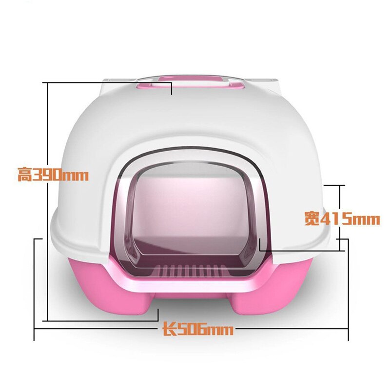 Portable cat litter box fully enclosed back flip cat washroom environmental protection spatter and deodorisation pet bowl sand