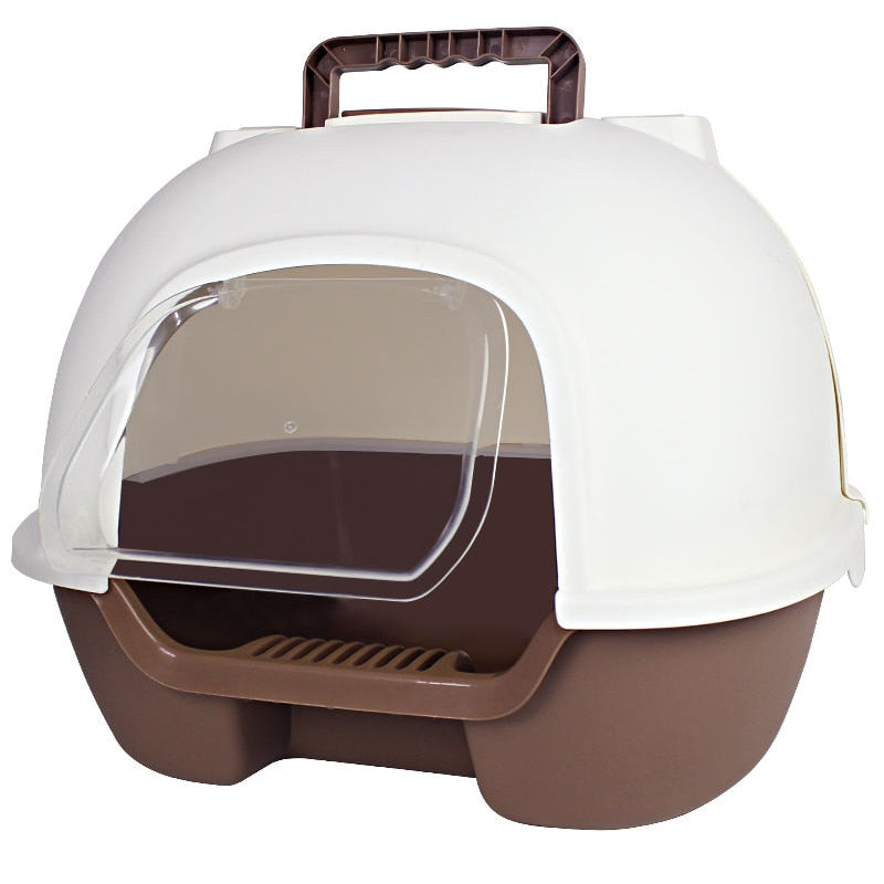 Portable cat litter box fully enclosed back flip cat washroom environmental protection spatter and deodorisation pet bowl sand