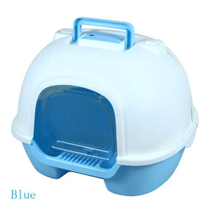 Portable cat litter box fully enclosed back flip cat washroom environmental protection spatter and deodorisation pet bowl sand