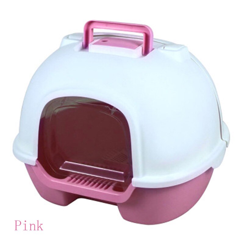 Portable cat litter box fully enclosed back flip cat washroom environmental protection spatter and deodorisation pet bowl sand