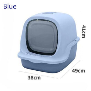 Portable cat litter box fully enclosed back flip cat washroom environmental protection spatter and deodorisation pet bowl sand