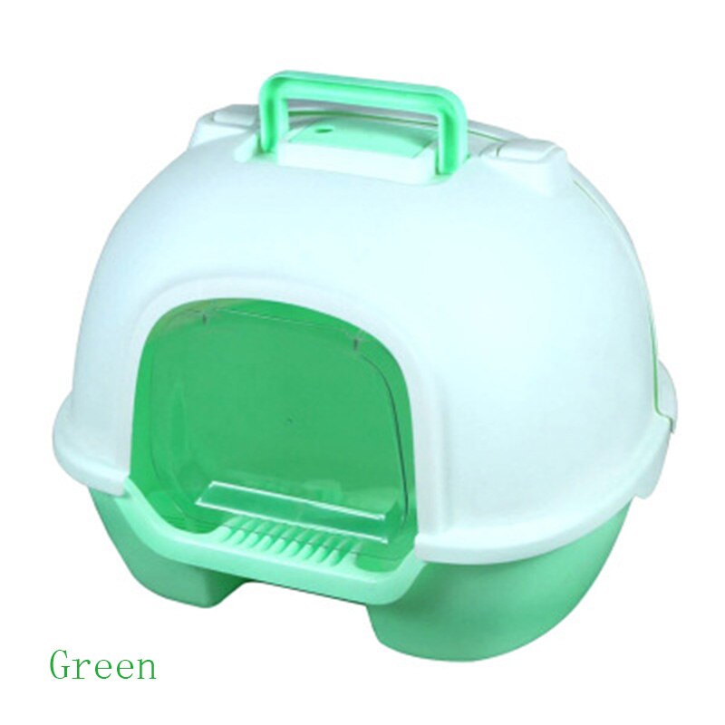 Portable cat litter box fully enclosed back flip cat washroom environmental protection spatter and deodorisation pet bowl sand