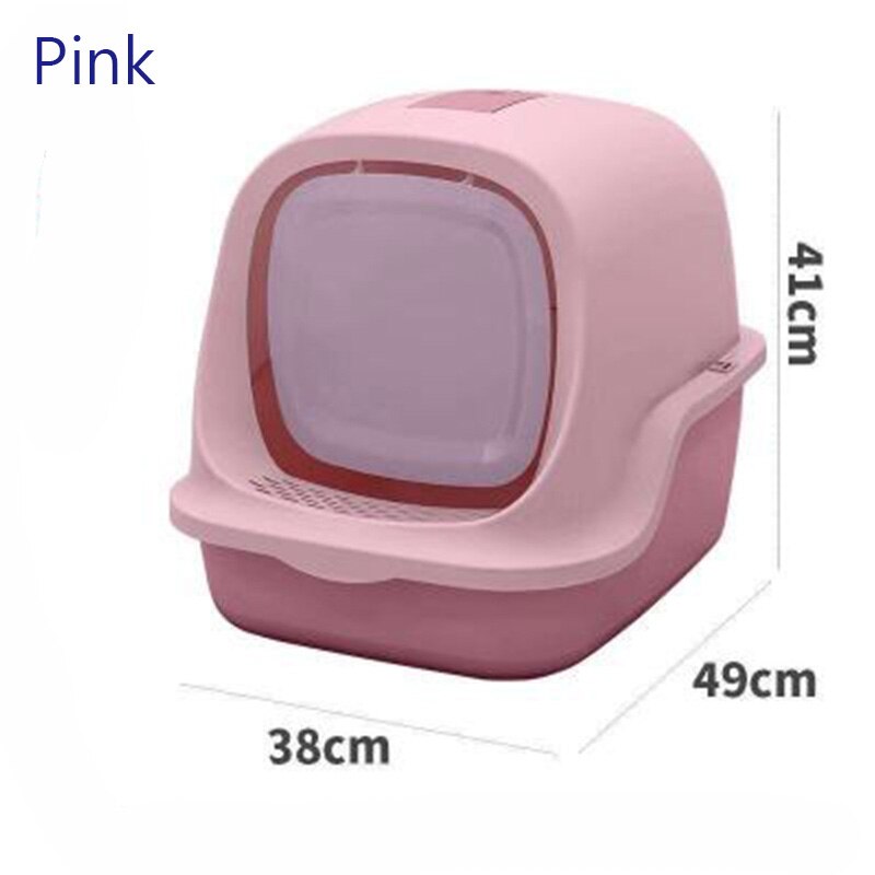 Portable cat litter box fully enclosed back flip cat washroom environmental protection spatter and deodorisation pet bowl sand