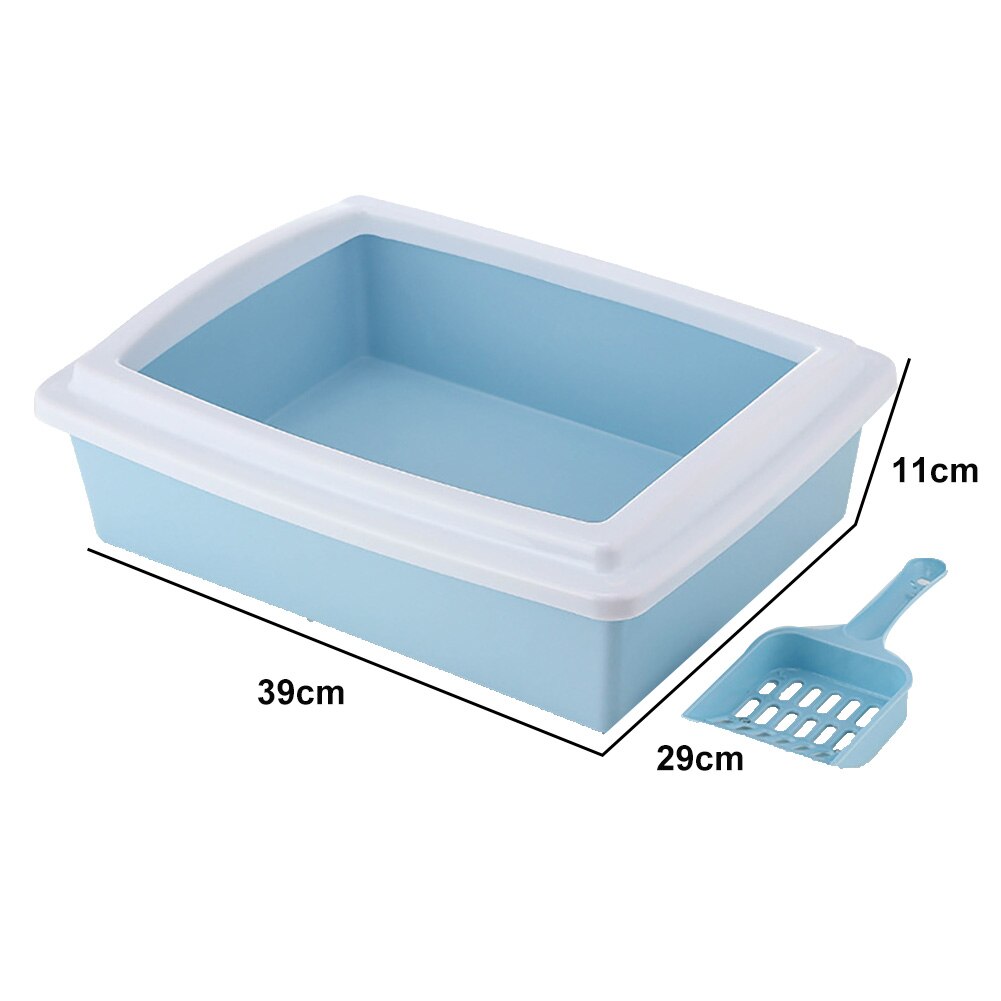 Semi-Enclosed High Fence Pet Cat Toilet Detachable Cat Litter Box Cat Toilet Dog Tray Clean Scoop Home Plastic Sand Box Supplies